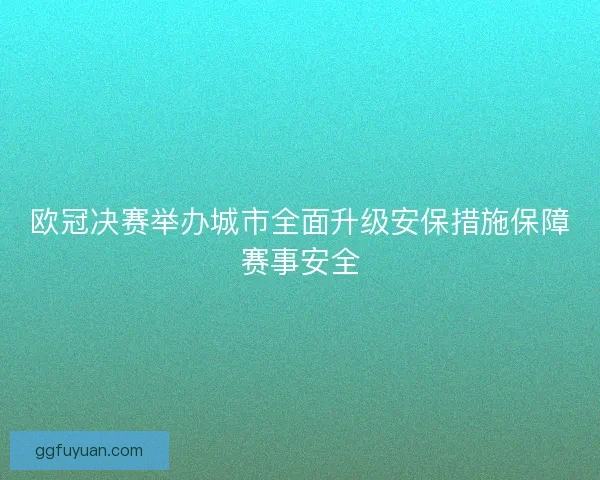 欧冠决赛举办城市全面升级安保措施保障赛事安全