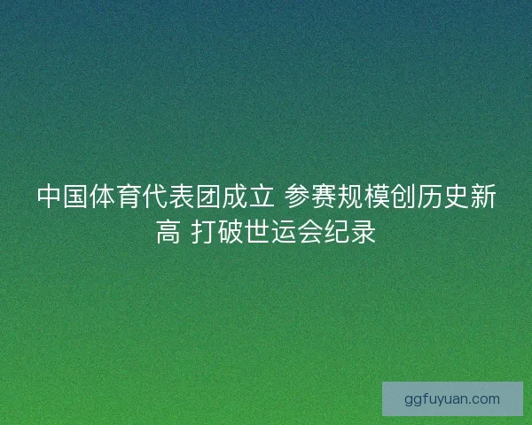 中国体育代表团成立 参赛规模创历史新高 打破世运会纪录