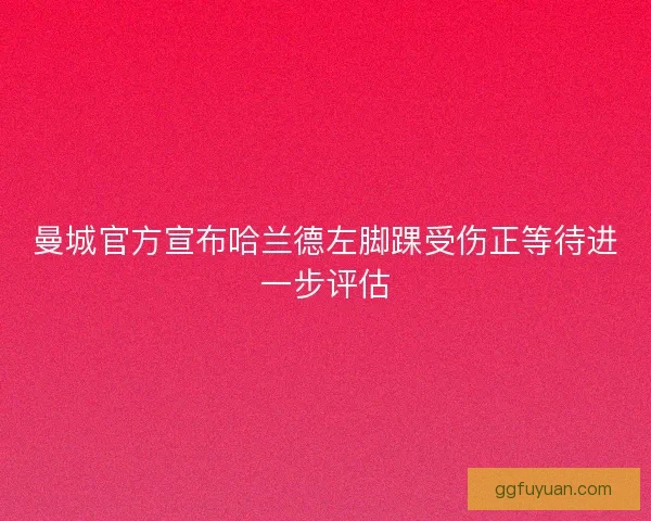 曼城官方宣布哈兰德左脚踝受伤正等待进一步评估